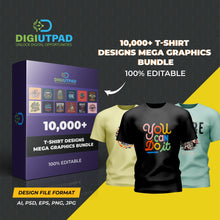 Load image into Gallery viewer, DIGIUTPAD™ 10000 Editable + 3100 Editable + 100000 Editable T-Shirt Designs Mega Bundle Combo Pack
