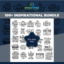 Load image into Gallery viewer, DIGIUTPAD™ 100+ Inspirational Quotes SVG &amp; PNG T-Shirt Design Bundle
