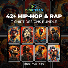 Load image into Gallery viewer, DIGIUTPAD™ 42+ Hip Hop &amp; Rap Premium T-Shirt Design POD Bundle
