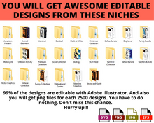 Load image into Gallery viewer, DIGIUTPAD™ 2500+ Unique T-Shirt Design POD Bundle
